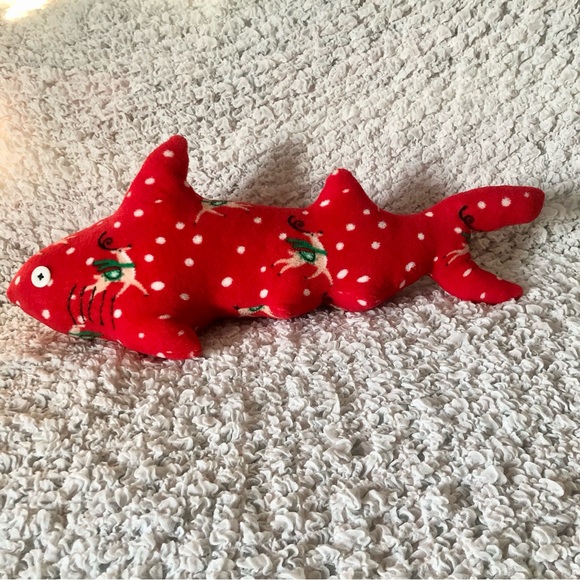 Reindeer Shark pillow Squishie micro fleece red Rudolph Christmas theme - Picture 3 of 11